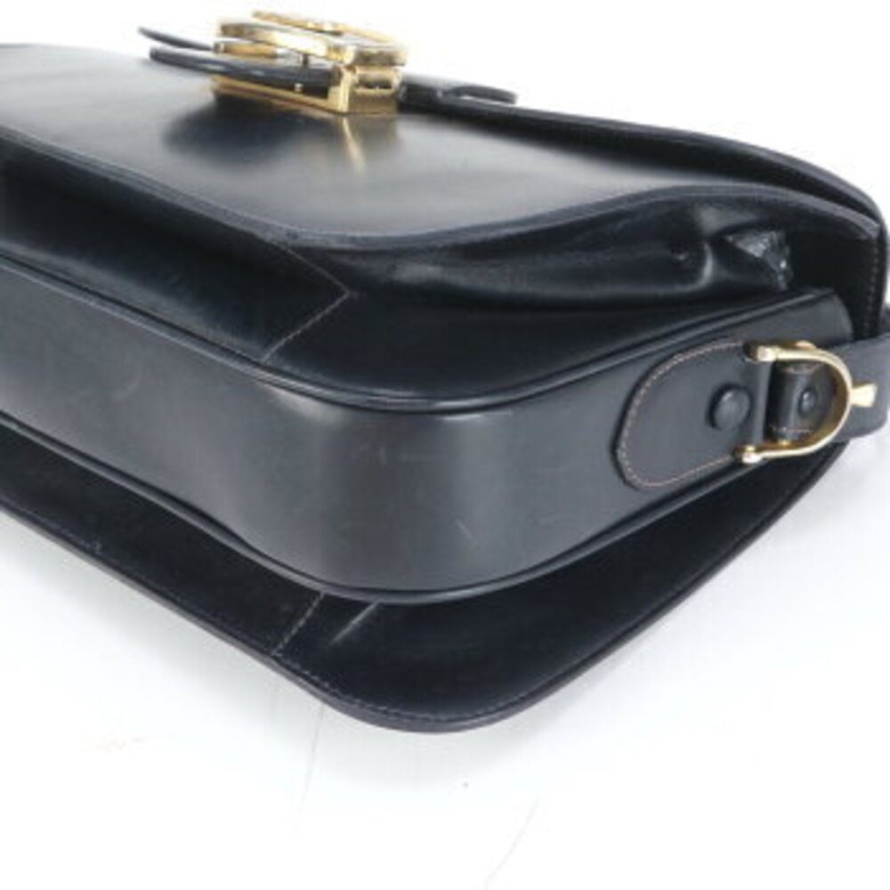 Celine Leather Shoulder Bag Carriage Hardware Navy Blue - Picture 5 of 9